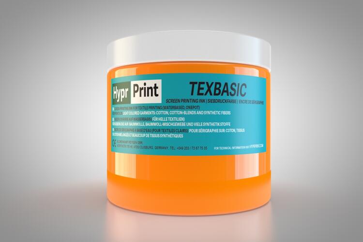 Encre de sérigraphie HyprPrint TEXBASIC Orange néon 250ml
