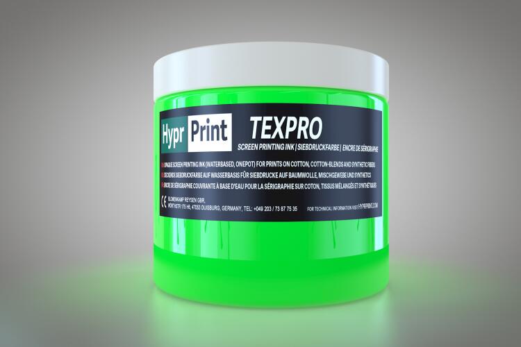 Encre de sérigraphie HyprPrint TEXPRO Vert néon 250ml